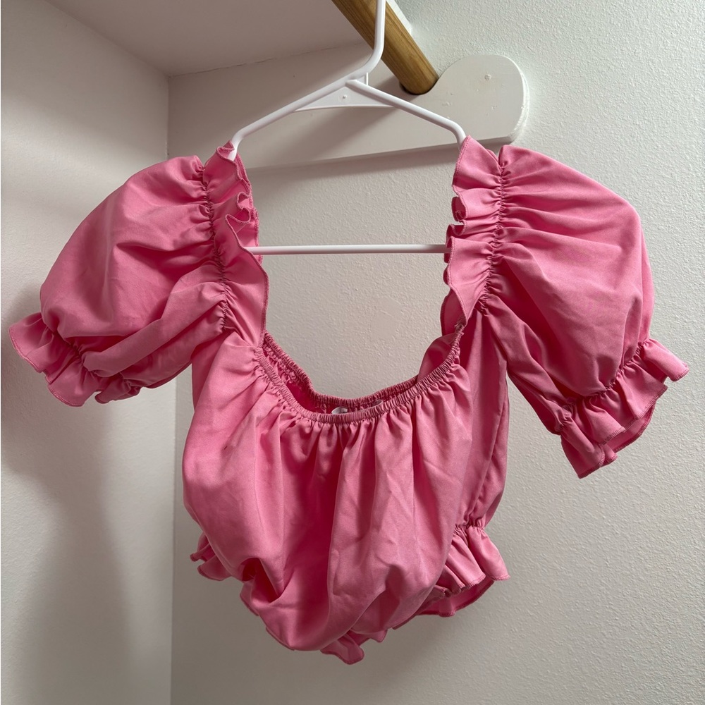 Pink ruffle top!